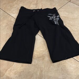 Bebe Black Casual Shorts with Graphic Design